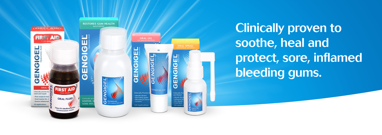 Gengigel clinically proven to soothe, heal and protect, sore, inflamed bleeding gums.